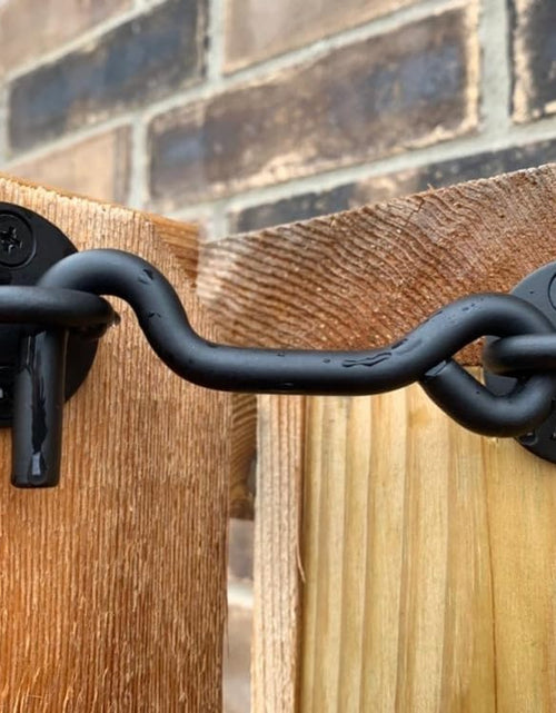 Load image into Gallery viewer, 4” Privacy Hook and Eye Latch Easy Lock for Barn Door, Black
