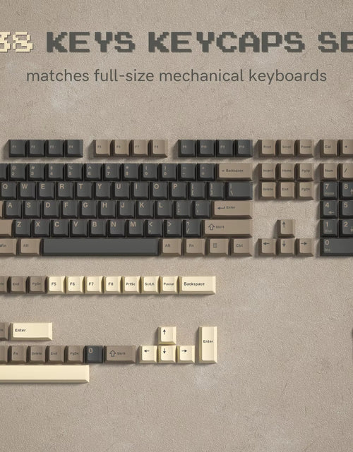 Load image into Gallery viewer, 138 Keys Retro Brown Gray PBT Keycap Double Shot Cherry Profile Key Caps for Cherry MX Switches Mechanical Gamer Keyboard
