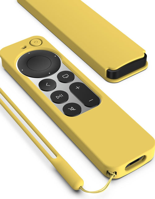 Load image into Gallery viewer, Compatible with Apple TV 4K Siri Remote Case 2021, Silky-Soft Anti-Slip Protective Silicone Cover for Siri Remote Control 2Nd Generation [Lanyard Included], Yellow
