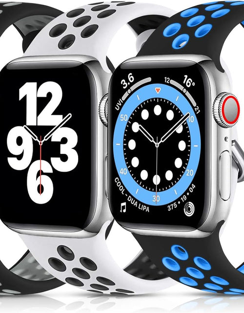Load image into Gallery viewer, Replacement Sport Bands Compatible for Apple Watch Se/Ultra Iwatch Series 8 7 6 5 4 3 2 1 - 44Mm 42Mm 45Mm 49Mm 41Mm 40Mm 38Mm,Soft Silicone Strap Breathable Men Women, 3 Pack
