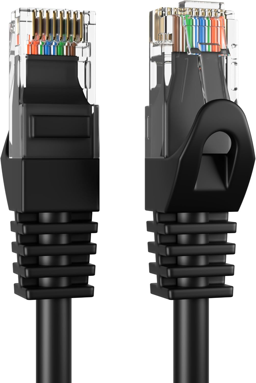 75Ft Black Cat5E Ethernet Network Patch Cable Internet Wire for Modem, Router, Pc, TV, Consoles