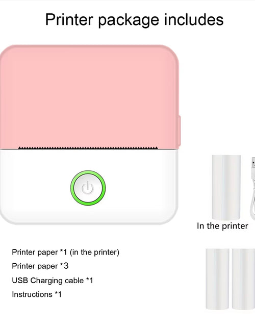 Load image into Gallery viewer, Mini Printer, Inkless Sticker Maker, Free Cut Small Pocket Printer, Portable Thermal Printer for Photo Journal Notes Memo
