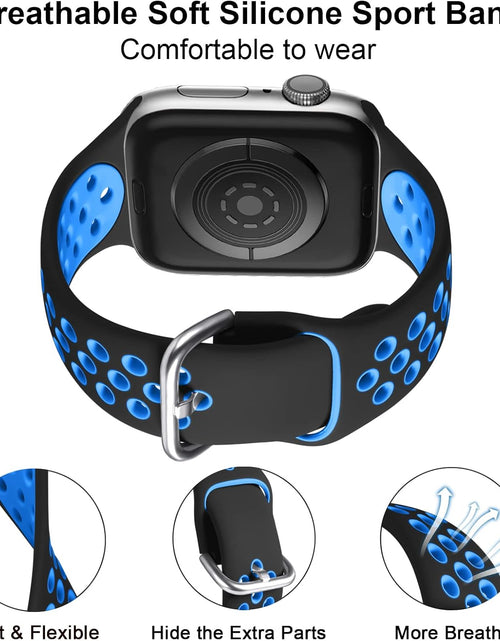 Load image into Gallery viewer, Replacement Sport Bands Compatible for Apple Watch Se/Ultra Iwatch Series 8 7 6 5 4 3 2 1 - 44Mm 42Mm 45Mm 49Mm 41Mm 40Mm 38Mm,Soft Silicone Strap Breathable Men Women, 3 Pack

