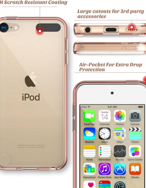 Load image into Gallery viewer, Compatible with Ipod Touch 7/6/5 Case, Clear Slim Hybrid Bumper Tpu/Scratch Resistant Hard PC Back/Corner Shock Absorption Case for Apple Ipod Touch 5Th/6Th/7Th Generation, Rose Gold
