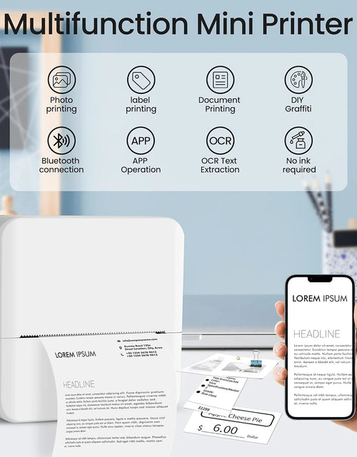 Load image into Gallery viewer, Mini Printer, Inkless Sticker Maker, Free Cut Small Pocket Printer, Portable Thermal Printer for Photo Journal Notes Memo
