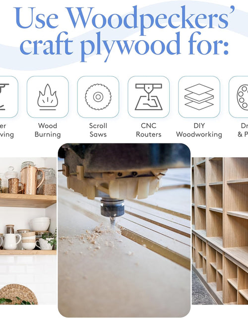 Load image into Gallery viewer, Baltic Birch Plywood, 6 Mm 1/4 X 5 X 7 Inch Craft Wood, Pack of 100 B/BB Grade Baltic Birch Sheets, Perfect for Laser, CNC Cutting and Wood Burning, by
