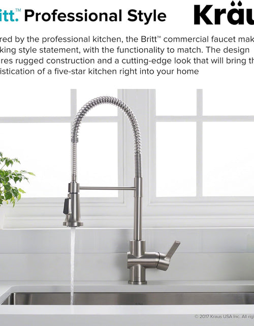 Load image into Gallery viewer, KPF-1690SFS Britt Pre-Rinse/Commercial Kitchen Faucet with Dual Function Sprayhead in All-Brite Finish, Spot Free Stainless Steel
