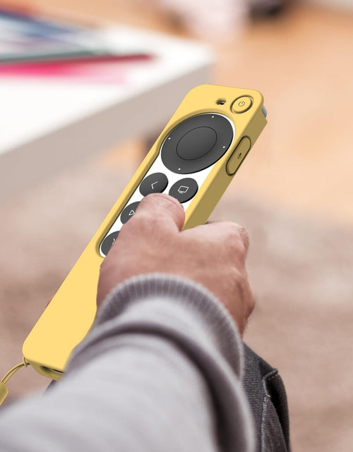 Load image into Gallery viewer, Compatible with Apple TV 4K Siri Remote Case 2021, Silky-Soft Anti-Slip Protective Silicone Cover for Siri Remote Control 2Nd Generation [Lanyard Included], Yellow
