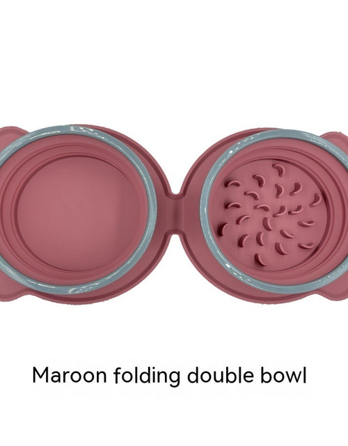 Load image into Gallery viewer, Portable Silicone Double Dog Food Bowls Foldable Non-Slip Cat Bowl Pet Travel Anti-Choking Feeding Bowl Outdoor
