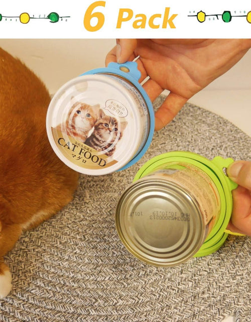 Load image into Gallery viewer, Pet Can Covers/6 Pack Silicone Dog Cat Food Can Lids/Universal Size Fit Most Standard Size Cans
