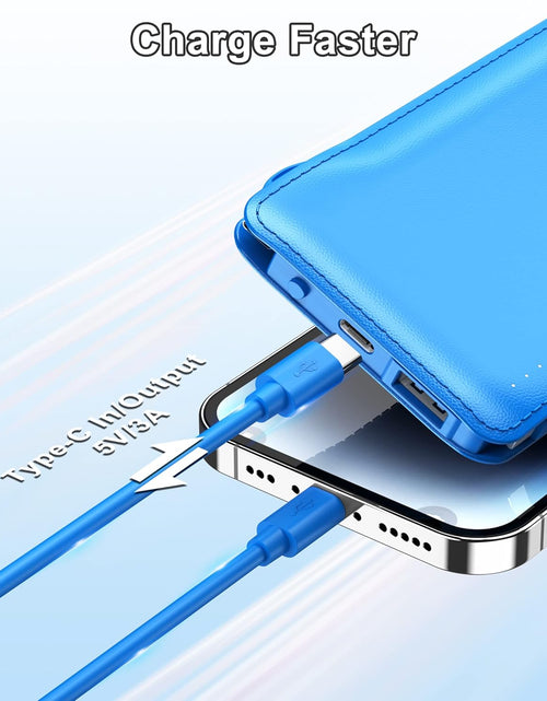 Load image into Gallery viewer, 10000Mah Power Bank Portable Charger with Built-In Cables, Portable Phone Charger Battery Backup Compatible with Iphone Android Phones
