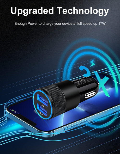 Load image into Gallery viewer, Car Charger, [2Pack/3.4A] Fast Charge Dual Port USB Cargador Carro Lighter Adapter for Iphone 15 14 13 12 11 Pro Max X XR XS 8 plus 6S, Ipad, Samsung Galaxy S23 S22 S21 S10 plus S7 J7 S10E S9 Note 8
