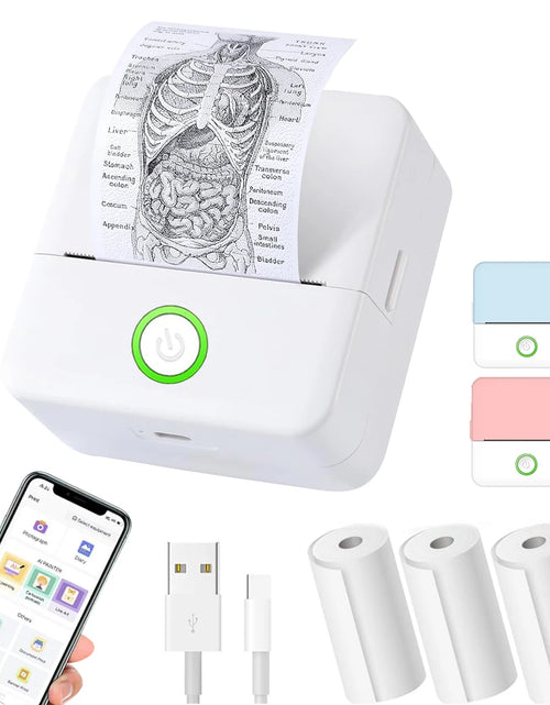 Load image into Gallery viewer, Mini Printer, Inkless Sticker Maker, Free Cut Small Pocket Printer, Portable Thermal Printer for Photo Journal Notes Memo
