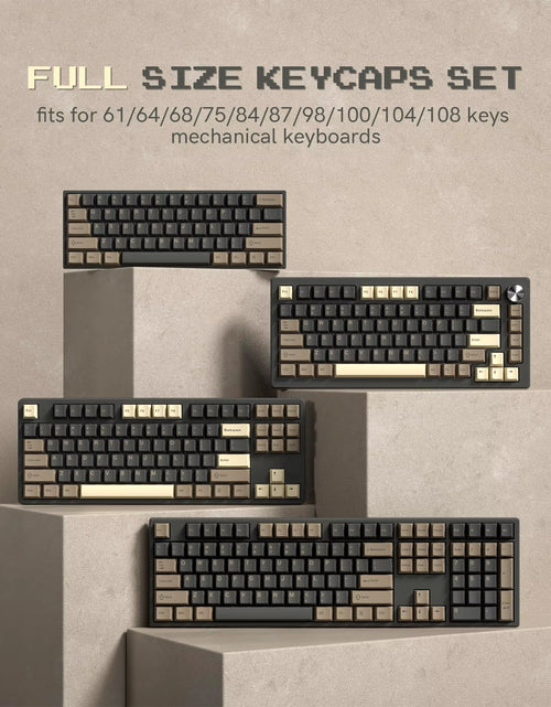 Load image into Gallery viewer, 138 Keys Retro Brown Gray PBT Keycap Double Shot Cherry Profile Key Caps for Cherry MX Switches Mechanical Gamer Keyboard
