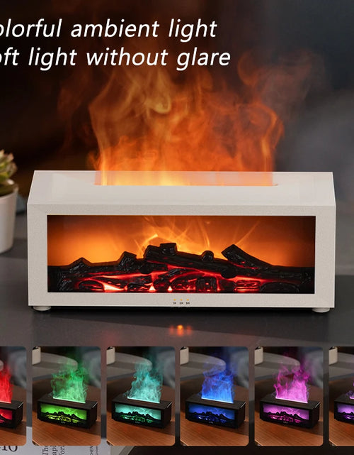 Load image into Gallery viewer, Fireplace Air Humidifier Remote Control Aroma Essential Oil Diffuser with Colorful Lights Creative Christmas Gift for Home Offic
