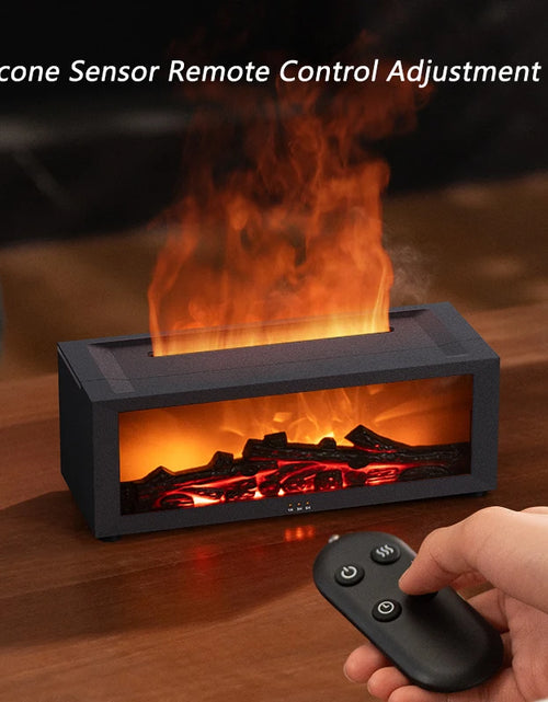 Load image into Gallery viewer, Fireplace Air Humidifier Remote Control Aroma Essential Oil Diffuser with Colorful Lights Creative Christmas Gift for Home Offic
