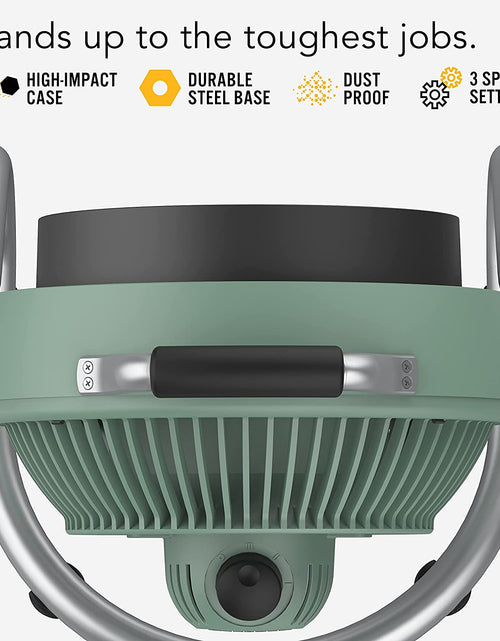 Load image into Gallery viewer, 293HD Heavy Duty Air Circulator Shop, 3-Speed Floor Fan, Adjustable Head, Easy-Clean Grill, Large, Green, 16 In
