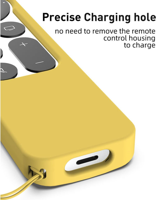 Load image into Gallery viewer, Compatible with Apple TV 4K Siri Remote Case 2021, Silky-Soft Anti-Slip Protective Silicone Cover for Siri Remote Control 2Nd Generation [Lanyard Included], Yellow
