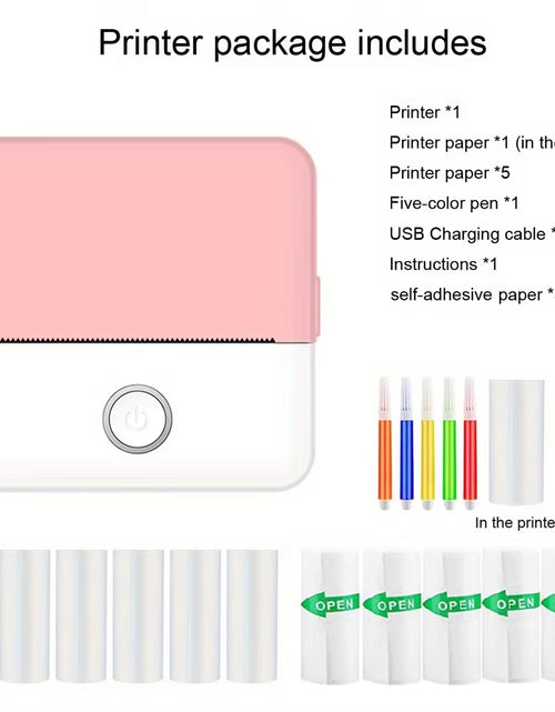 Load image into Gallery viewer, Mini Printer, Inkless Sticker Maker, Free Cut Small Pocket Printer, Portable Thermal Printer for Photo Journal Notes Memo
