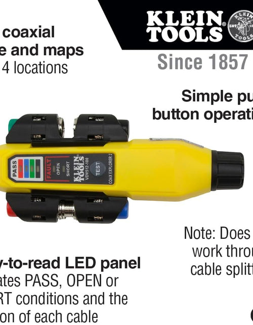 Load image into Gallery viewer, VDV512-101 Explorer 2 Coax Tester Kit, Includes Cable Tester / Wire Tracer / Coax Mapper with Remotes to Test up to 4 Locations

