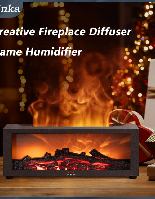 Load image into Gallery viewer, Fireplace Air Humidifier Remote Control Aroma Essential Oil Diffuser with Colorful Lights Creative Christmas Gift for Home Offic
