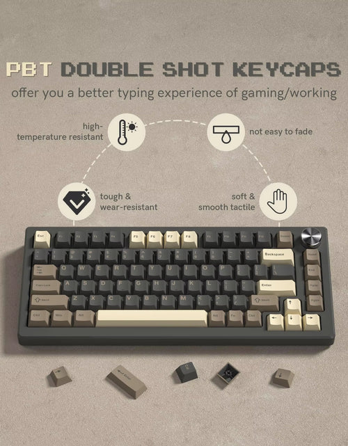 Load image into Gallery viewer, 138 Keys Retro Brown Gray PBT Keycap Double Shot Cherry Profile Key Caps for Cherry MX Switches Mechanical Gamer Keyboard
