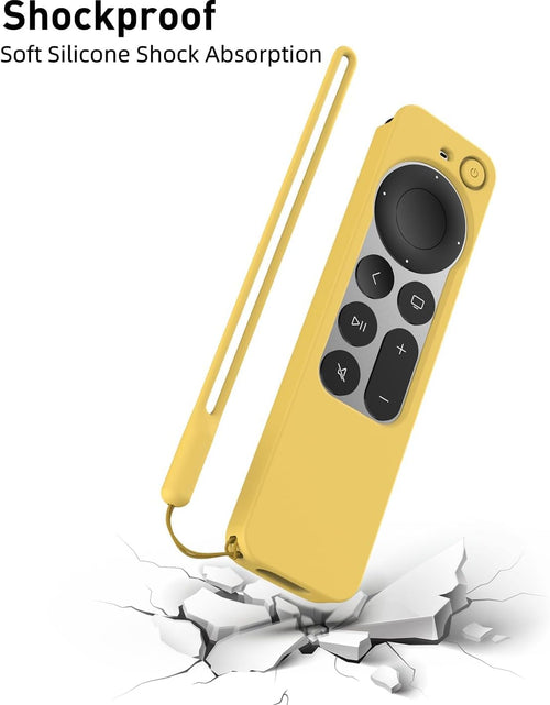Load image into Gallery viewer, Compatible with Apple TV 4K Siri Remote Case 2021, Silky-Soft Anti-Slip Protective Silicone Cover for Siri Remote Control 2Nd Generation [Lanyard Included], Yellow
