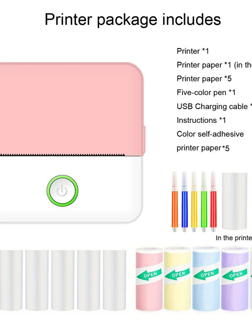 Load image into Gallery viewer, Mini Printer, Inkless Sticker Maker, Free Cut Small Pocket Printer, Portable Thermal Printer for Photo Journal Notes Memo
