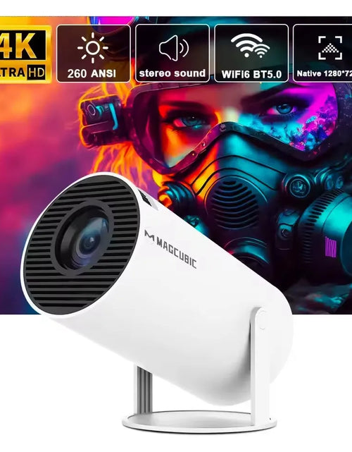 Load image into Gallery viewer, Projector 4K HD Android14 HY300 Pro Wifi6 290ANSI Allwinner H726 BT5.4 1080P 1280*720P Cinema Outdoor Portable Projetor

