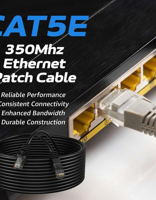 Load image into Gallery viewer, 75Ft Black Cat5E Ethernet Network Patch Cable Internet Wire for Modem, Router, Pc, TV, Consoles
