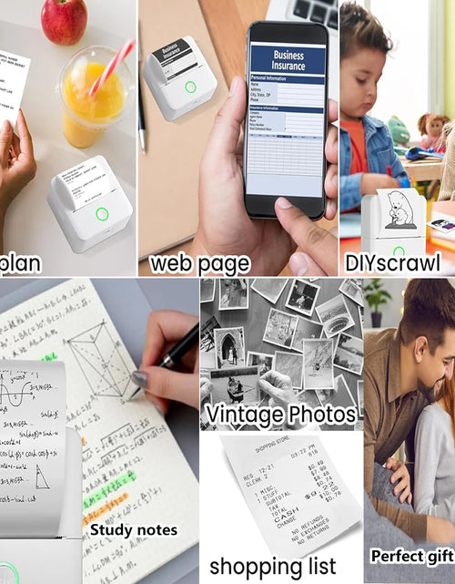 Load image into Gallery viewer, Mini Printer, Inkless Sticker Maker, Free Cut Small Pocket Printer, Portable Thermal Printer for Photo Journal Notes Memo
