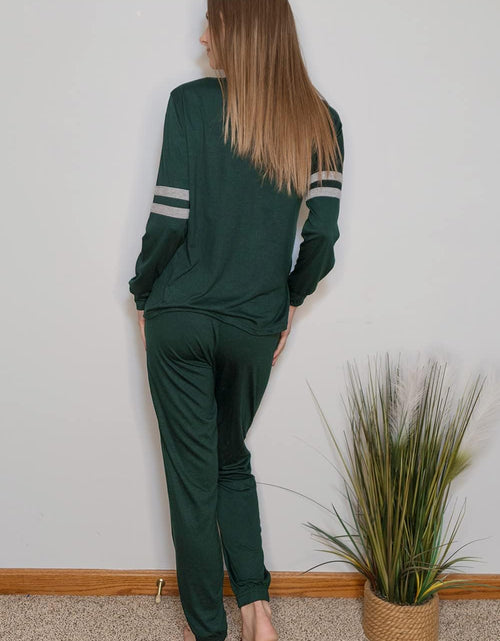 Load image into Gallery viewer, Women&#39;S Color Block 2 Piece Tracksuit Crewneck Long Sleeve Tops Long Sweatpants Outfits Lounge Sets
