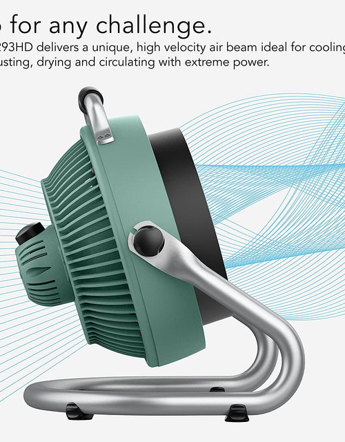 Load image into Gallery viewer, 293HD Heavy Duty Air Circulator Shop, 3-Speed Floor Fan, Adjustable Head, Easy-Clean Grill, Large, Green, 16 In
