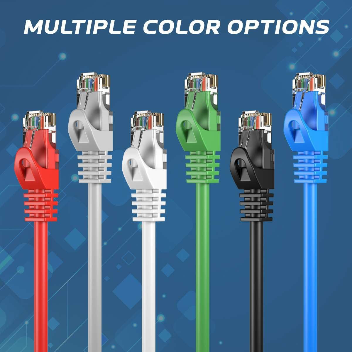 75Ft Black Cat5E Ethernet Network Patch Cable Internet Wire for Modem, Router, Pc, TV, Consoles