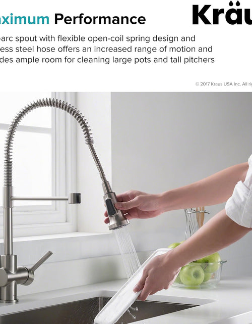 Load image into Gallery viewer, KPF-1690SFS Britt Pre-Rinse/Commercial Kitchen Faucet with Dual Function Sprayhead in All-Brite Finish, Spot Free Stainless Steel
