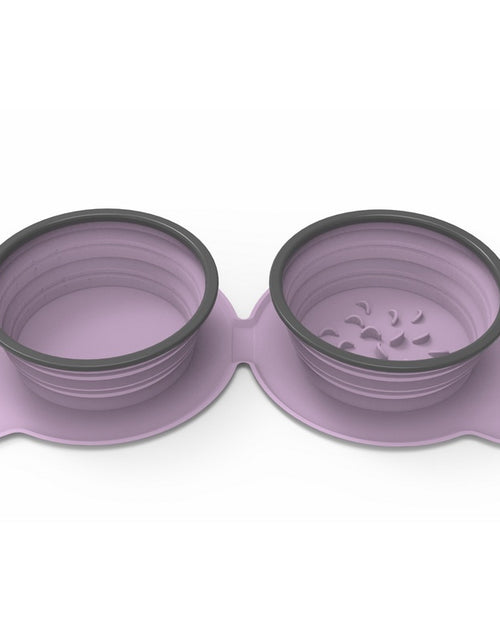 Load image into Gallery viewer, Portable Silicone Double Dog Food Bowls Foldable Non-Slip Cat Bowl Pet Travel Anti-Choking Feeding Bowl Outdoor
