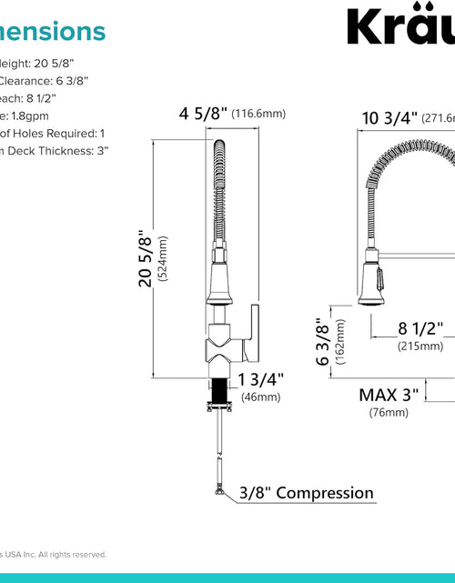 Load image into Gallery viewer, KPF-1690SFS Britt Pre-Rinse/Commercial Kitchen Faucet with Dual Function Sprayhead in All-Brite Finish, Spot Free Stainless Steel
