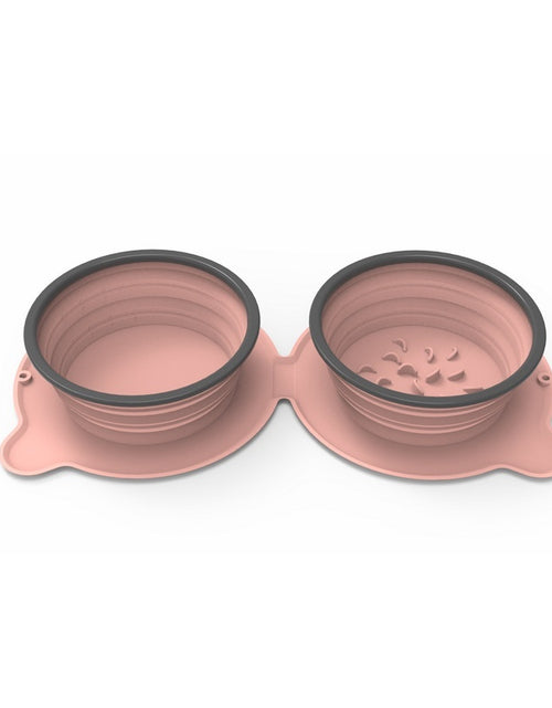 Load image into Gallery viewer, Portable Silicone Double Dog Food Bowls Foldable Non-Slip Cat Bowl Pet Travel Anti-Choking Feeding Bowl Outdoor

