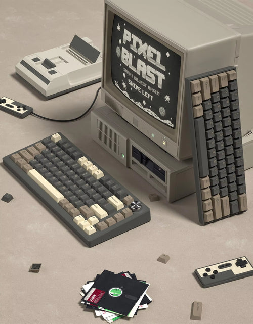 Load image into Gallery viewer, 138 Keys Retro Brown Gray PBT Keycap Double Shot Cherry Profile Key Caps for Cherry MX Switches Mechanical Gamer Keyboard
