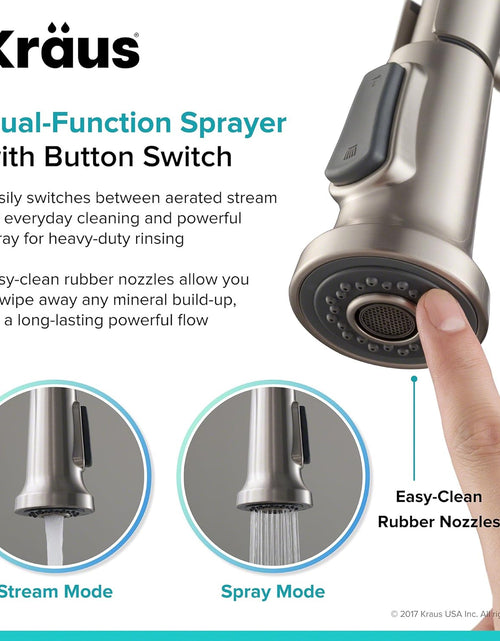 Load image into Gallery viewer, KPF-1690SFS Britt Pre-Rinse/Commercial Kitchen Faucet with Dual Function Sprayhead in All-Brite Finish, Spot Free Stainless Steel
