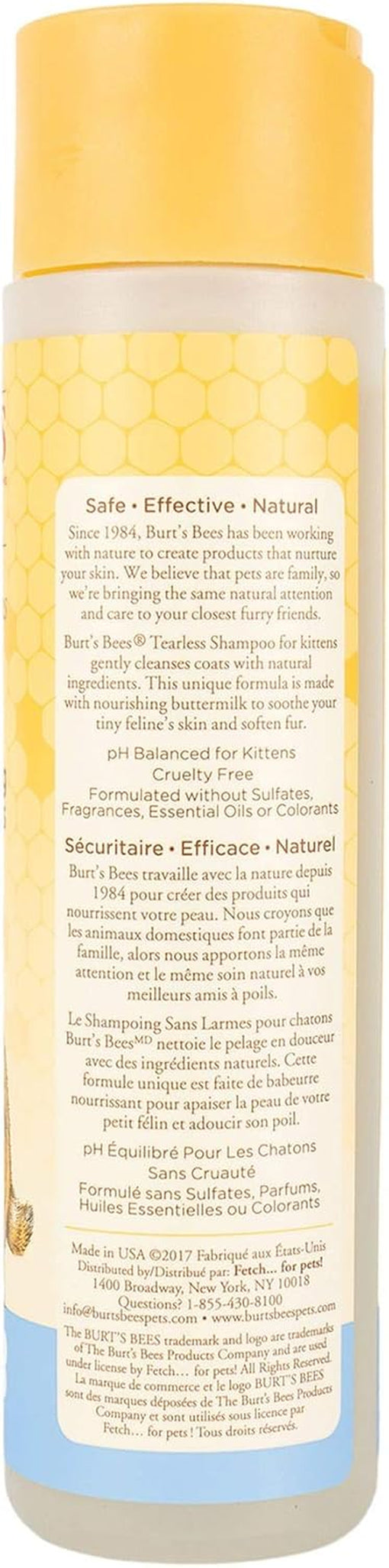 Burt'S Bees for Kittens Natural Tearless Shampoo with Buttermilk Cat Shampoo, Kitten Shampoo - Cat Grooming Supplies, Cat Bath Supplies, Shampoo for Cats, Kitty Shampoo, Pet Shampoo