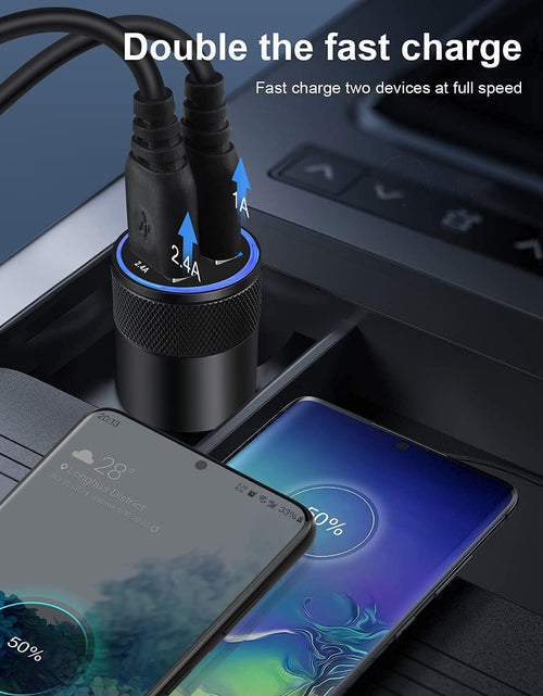 Load image into Gallery viewer, Car Charger, [2Pack/3.4A] Fast Charge Dual Port USB Cargador Carro Lighter Adapter for Iphone 15 14 13 12 11 Pro Max X XR XS 8 plus 6S, Ipad, Samsung Galaxy S23 S22 S21 S10 plus S7 J7 S10E S9 Note 8
