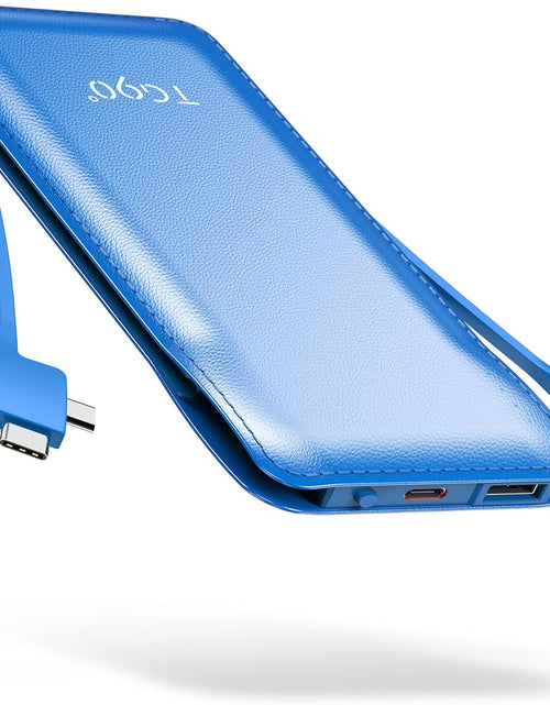 Load image into Gallery viewer, 10000Mah Power Bank Portable Charger with Built-In Cables, Portable Phone Charger Battery Backup Compatible with Iphone Android Phones
