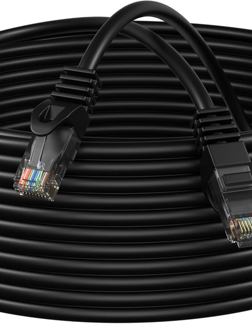 Load image into Gallery viewer, 75Ft Black Cat5E Ethernet Network Patch Cable Internet Wire for Modem, Router, Pc, TV, Consoles
