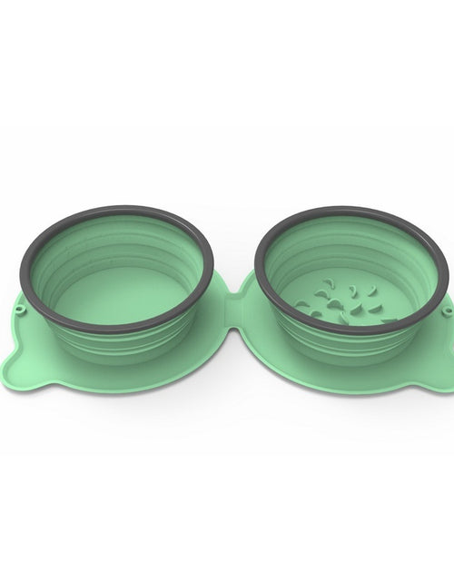 Load image into Gallery viewer, Portable Silicone Double Dog Food Bowls Foldable Non-Slip Cat Bowl Pet Travel Anti-Choking Feeding Bowl Outdoor
