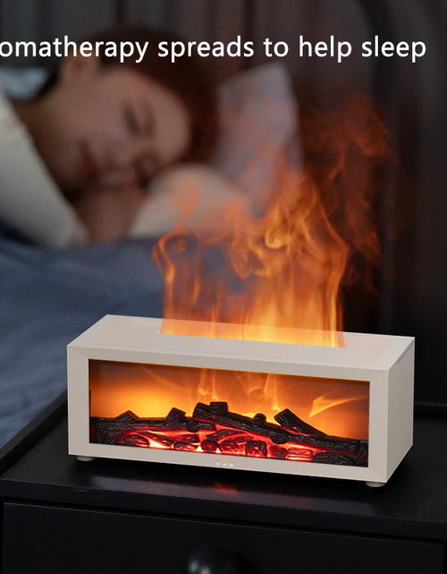 Load image into Gallery viewer, Fireplace Air Humidifier Remote Control Aroma Essential Oil Diffuser with Colorful Lights Creative Christmas Gift for Home Offic
