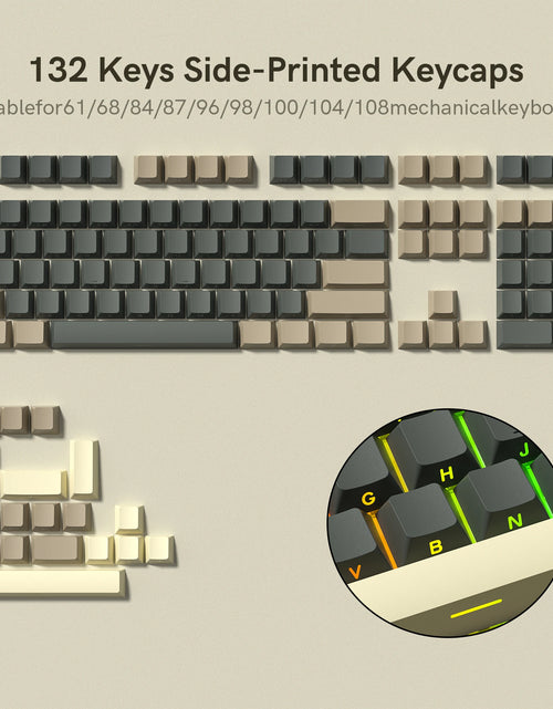 Load image into Gallery viewer, 138 Keys Retro Brown Gray PBT Keycap Double Shot Cherry Profile Key Caps for Cherry MX Switches Mechanical Gamer Keyboard
