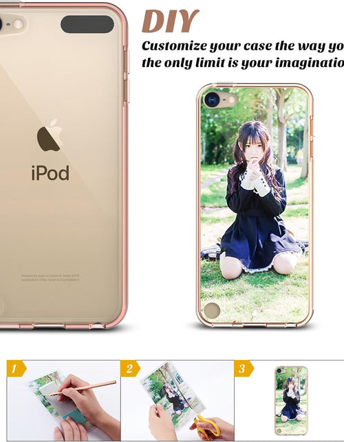 Load image into Gallery viewer, Compatible with Ipod Touch 7/6/5 Case, Clear Slim Hybrid Bumper Tpu/Scratch Resistant Hard PC Back/Corner Shock Absorption Case for Apple Ipod Touch 5Th/6Th/7Th Generation, Rose Gold
