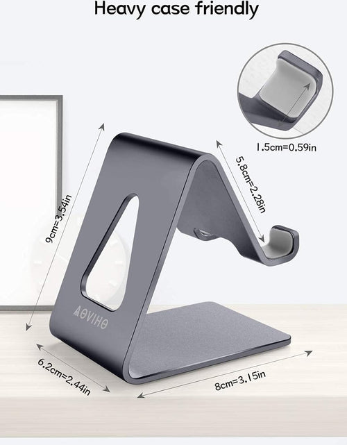 Load image into Gallery viewer, Cell Phone Stand Desk Phone Holder - Aluminum Mobile Phone Cradle Dock for Iphone 13 12 Pro 11 X Xs Max 8 7 6 6S plus SE 5 Samsung All Smart Phones (Dark Gray)
