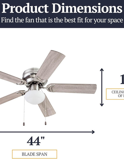 Load image into Gallery viewer, Alvina, 44 Inch Traditional Flush Mount Indoor LED Ceiling Fan with Light, Pull Chain, Dual Finish Blades, Reversible Motor - 51585-01 (Satin Nickel)
